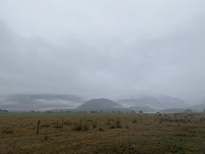 The mountains around Isengard that we couldn't get to because it was raining too hard