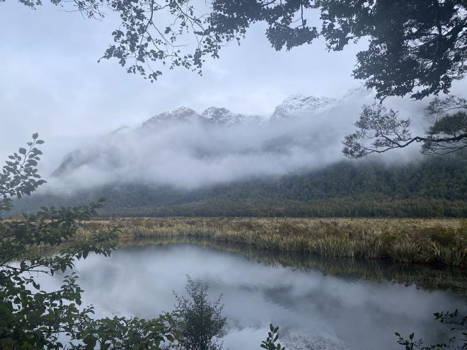 The Earl Mountains reflects off the Mirror Lakes