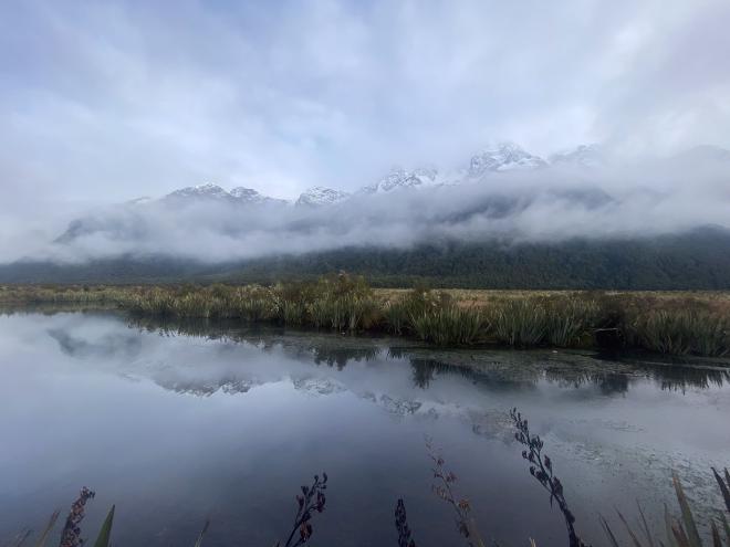 The Earl Mountains reflects off the Mirror Lakes