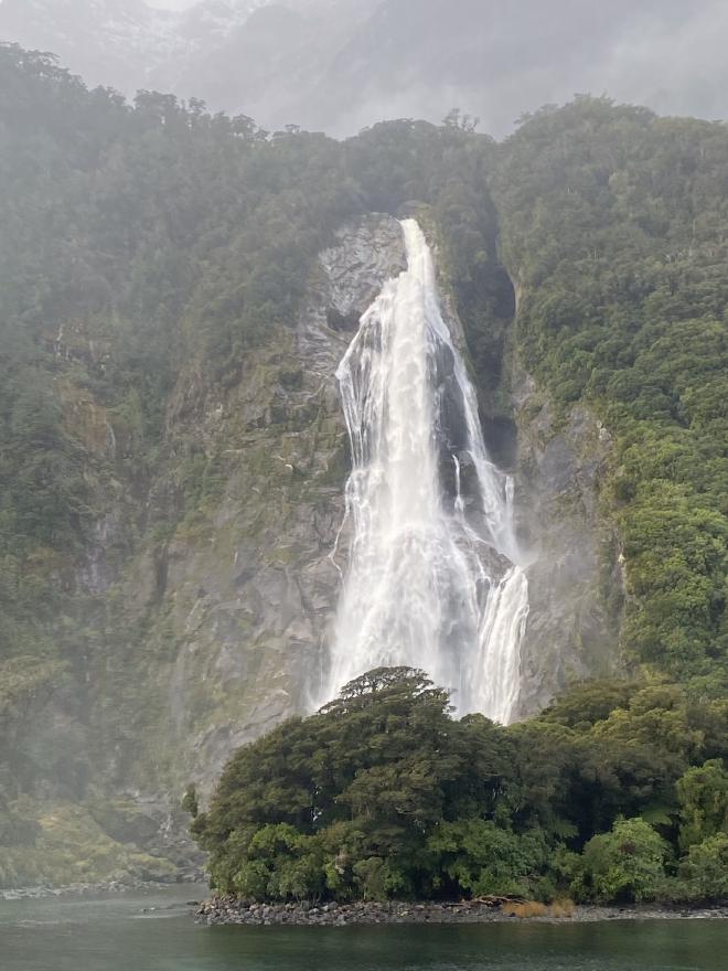 Another of the many waterfalls in Milford Sound
