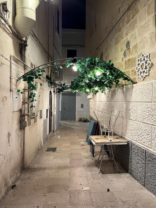 Another nighttime street in Monopoli