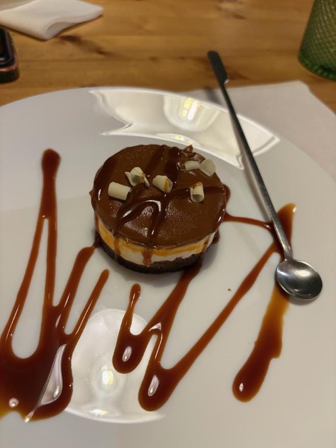 A fancy salted caramel dessert