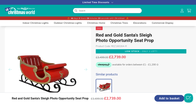 A pre-made Sleigh Costing £2,739