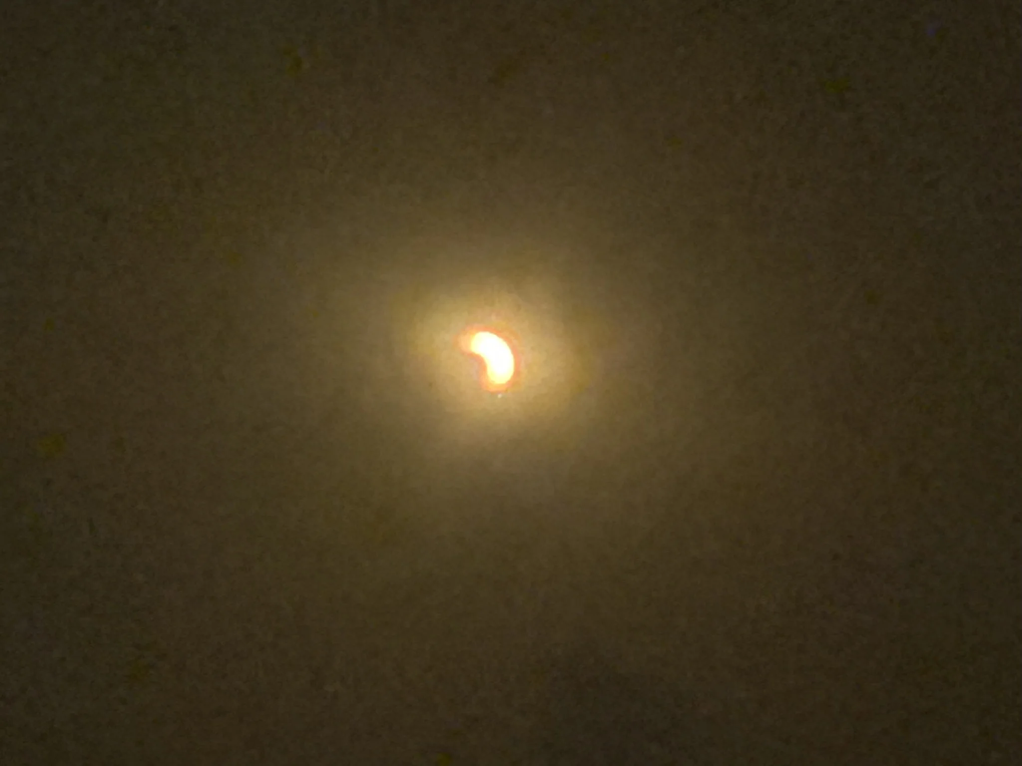 This is the best I could manage A grainy image of a crescent sun